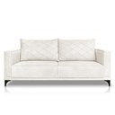 Ver imagem 5 de Sofá Living 3 Lugares com Pés de Ferro Almofadas Soltas 220cm Neso Bouclê Off White G63 - Gran Belo