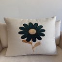 Ver imagem 1 de Almofada Linho Bordada Margarida 45x45 com Enchimento