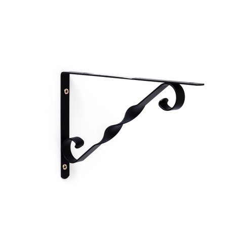 Kit 10X Suporte Decorado Mão Francesa para Prateleira 25 cm Preto