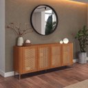 Ver imagem 1 de Buffet Bend 180 cm Porta Sextavada Incolar Cedro com Pé Dourado
