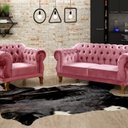 Ver imagem 1 de Sofá 2 e 1 Lugares Duquesa Decoração Sala Recepção Retrô Rosa