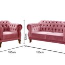 Ver imagem 3 de Sofá 2 e 1 Lugares Duquesa Decoração Sala Recepção Retrô Rosa