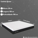 Ver imagem 4 de Colchão na Caixa Embalado a Vácuo Musk Queen Ortopédico 158X198 Espuma D28 Branco/Chumbo G90 - Gran