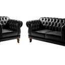 Ver imagem 2 de Sofá 2 e 1 Lugares Duquesa Decoração Sala Recepção Retrô Preto