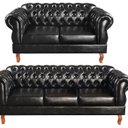 Ver imagem 4 de Sofá 2 e 1 Lugares Duquesa Decoração Sala Recepção Retrô Preto