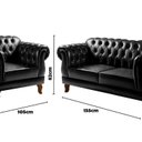 Ver imagem 3 de Sofá 2 e 1 Lugares Duquesa Decoração Sala Recepção Retrô Preto