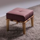 Ver imagem 5 de Puff Decorativo 45cm Martínez Veludo Pés Madeira Rosa/Mel - Gran Belo