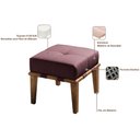 Ver imagem 3 de Puff Decorativo 45cm Martínez Veludo Pés Madeira Rosa/Mel - Gran Belo