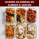 Ver imagem 2 de Vasilha de Vidro Hermético Marmita com Tampa 1040ml Mantimentos para Microondas Freezer Congelador