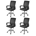 Ver imagem 1 de Kit 4 Cadeiras Escritório Diretor Office Tela Mesh Viena 3324 Preto