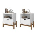 Ver imagem 1 de Kit 2 Mesas de Cabeceira 1 Gavetas 52x58cm Antares