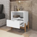 Ver imagem 5 de Kit 2 Mesas de Cabeceira 1 Gavetas 52x58cm Antares