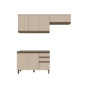 Ver imagem 2 de Cozinha Compacta Modulada 3 Peças 100% MDF com Aéreo 3 Portas Connect Marrom/Duna/Cristal