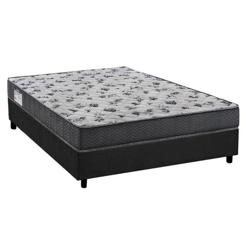 Cama Box Viúva: Colchão Espuma Ortobom D33/EP Anatômico ISO 100 Ultra Firme + Base CRC Suede Gray(12