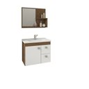 Ver imagem 3 de Kit com 2 Gabinetes Suspensos com Cuba e Espelheira Isa Marrom/Amêndoa/Branco