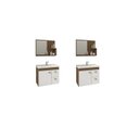 Ver imagem 1 de Kit com 2 Gabinetes Suspensos com Cuba e Espelheira Isa Marrom/Amêndoa/Branco