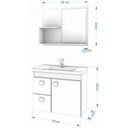 Ver imagem 5 de Kit com 2 Gabinetes Suspensos com Cuba e Espelheira Isa Marrom/Amêndoa/Branco