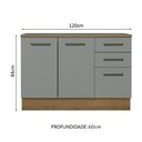 Ver imagem 4 de Balcão Multiuso 120cm 2 Portas 3 Gavetas Agata Madesa