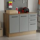 Ver imagem 1 de Balcão Multiuso 120cm 2 Portas 3 Gavetas Agata Madesa