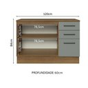 Ver imagem 5 de Balcão Multiuso 120cm 2 Portas 3 Gavetas Agata Madesa