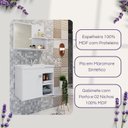 Ver imagem 3 de Kit com 2 Gabinetes Suspensos com Cuba e Espelheira Bia Branco