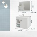 Ver imagem 6 de Kit com 2 Gabinetes Suspensos com Cuba e Espelheira Bia Branco