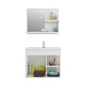 Ver imagem 4 de Kit com 2 Gabinetes Suspensos com Cuba e Espelheira Bia Branco