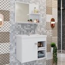 Ver imagem 2 de Kit com 2 Gabinetes Suspensos com Cuba e Espelheira Bia Branco