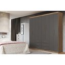 Ver imagem 2 de Guarda Roupa Casal 8 Portas e 6 Gavetas Liverpool Jatoba-grafitte