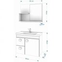 Ver imagem 3 de Kit com 2 Gabinetes Suspensos com Cuba e Espelheira Isa Branco