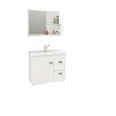 Ver imagem 4 de Kit com 2 Gabinetes Suspensos com Cuba e Espelheira Isa Branco