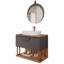 Ver imagem 7 de Kit com 2 Gabinetes Suspensos com Cuba 60cm Mari Espresso Móveis Marrom/Titanium