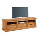 Ver imagem 2 de Rack para TV até 60 Polegadas Rústico 3 Gavetas Madeira Maciça 170cm England Marrom