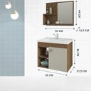 Ver imagem 6 de Kit com 2 Gabinetes Suspensos com Cuba e Espelheira Bia Marrom/Amêndoa/Off White