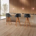 Ver imagem 3 de Banqueta Giratória Estofada com Encosto Nicole Preto
