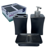Kit Completo de Acessórios para Banheiro Lavabo Porcelana:preto - 6