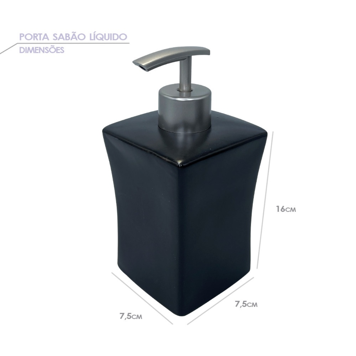 Kit Completo de Acessórios para Banheiro Lavabo Porcelana:preto - 3