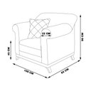 Ver imagem 2 de Kit 2 Poltronas Decorativas com 2 Almofadas Armstrong Suede Caramelo - Gran Belo