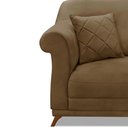 Ver imagem 6 de Kit 2 Poltronas Decorativas com 2 Almofadas Armstrong Suede Caramelo - Gran Belo