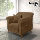 Ver imagem 5 de Kit 2 Poltronas Decorativas com 2 Almofadas Armstrong Suede Caramelo - Gran Belo