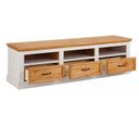 Ver imagem 4 de Rack para TV até 60 Polegadas Rústico Madeira Maciça 170cm England Branco/Natural