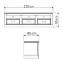 Ver imagem 3 de Rack para TV até 60 Polegadas Rústico Madeira Maciça 170cm England Branco/Natural