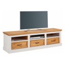 Ver imagem 2 de Rack para TV até 60 Polegadas Rústico Madeira Maciça 170cm England Branco/Natural