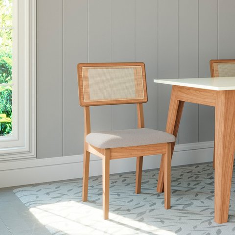 Kit 2 Cadeiras 100% Mdf Estofadas Freijó/césare Escuro J24 - Dalla Costa