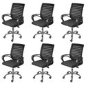 Ver imagem 1 de Kit 6 Cadeiras Escritório Diretor Office Tela Mesh Viena 3324 Preto