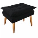 Ver imagem 1 de Puff Decorativo Opala Suede Pés Palito - Bela Móveis: Preto