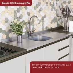 Cozinha Compacta 4 Peças com Aéreo de Vidro Reflecta 100% Mdf - 11