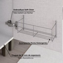 Cozinha Compacta 4 Peças com Aéreo de Vidro Reflecta 100% Mdf - 10