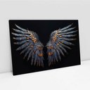 Ver imagem 7 de Assas Abstratas Azul Marinho Laranja Sala Quarto Casa Escritório