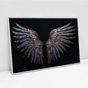 Ver imagem 3 de Assas Abstratas Azul Marinho Laranja Sala Quarto Casa Escritório